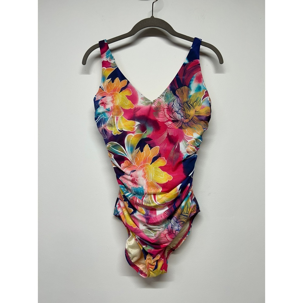Miraclesuit x Talbots Firm Control Floral One Piece Swimsuit Size 10
